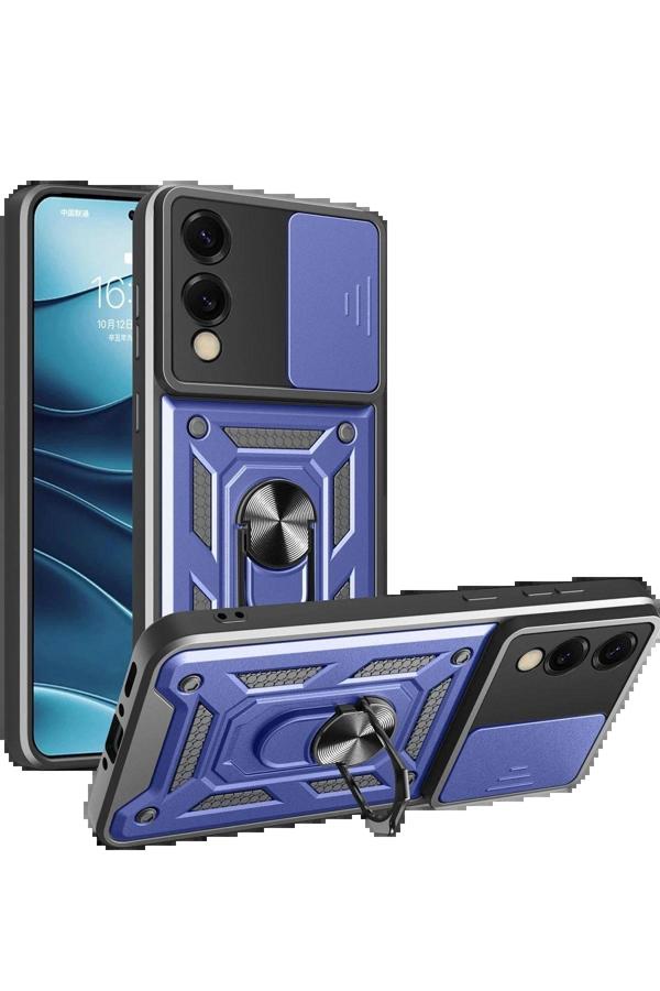 Samsung Galaxy S25 Edge Pars Lens Yüzüklü Silikon - Lacivert-(5796) - Image 1