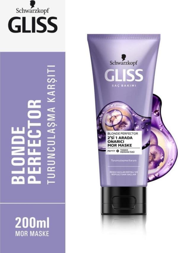Gliss Schwarzkopf Blonde Perfector Turunculaşma Karşıtı Mor Maske 200 ml - Image 1
