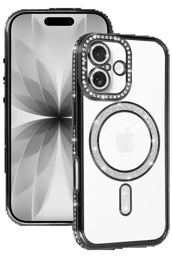 Apple iPhone 17 Joke Simli Magneticsafe Kılıf - Siyah-(5796) - Image 1