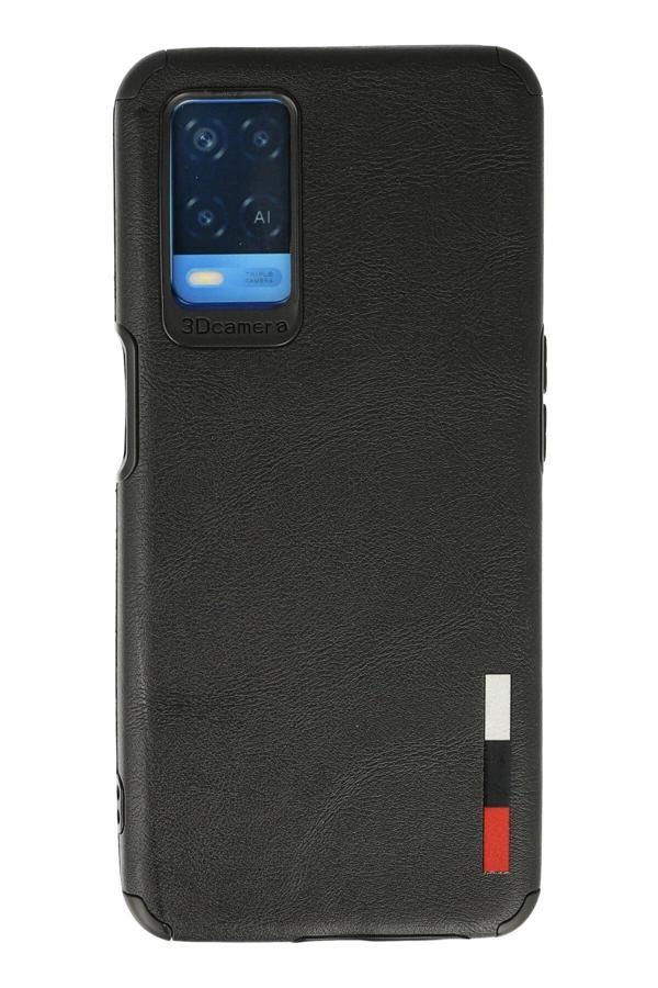 Oppo A54 4G Kılıf Loop Deri Silikon - Siyah-(5796) - Image 1