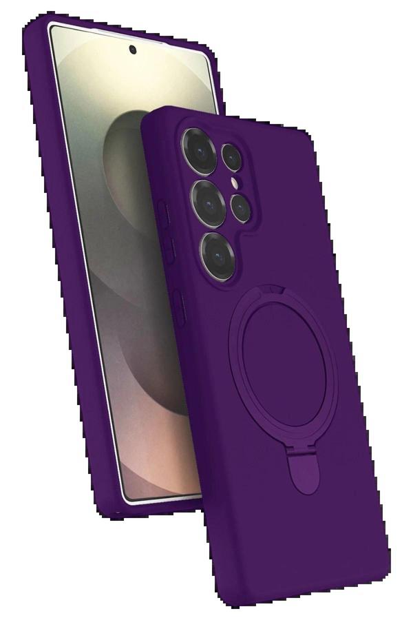 Samsung Galaxy S23 Ultra Regal Magsafe Standlı Kapak - Derin Mor-(5796) - Image 1