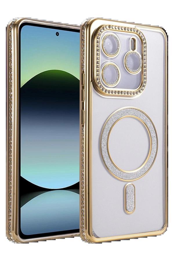 Xiaomi Redmi Note 14 4G Joke Simli Magneticsafe Kılıf - Gold-(5796) - Image 1