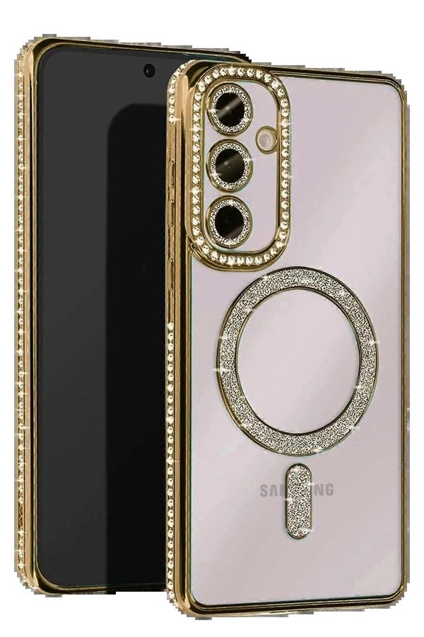 Samsung Galaxy A16 5G Joke Simli Magneticsafe Kılıf - Gold-(5796) - Image 1