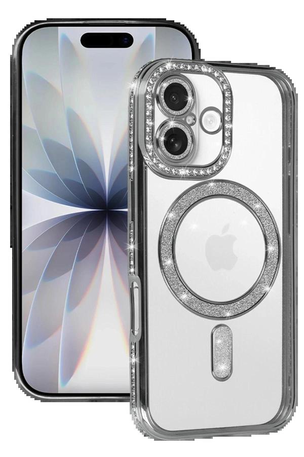 Apple iPhone 17 Joke Simli Magneticsafe Kılıf - Gümüş-(5796) - Image 1