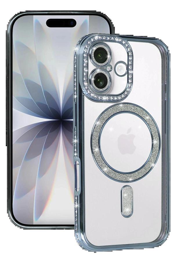 Apple iPhone 17 Joke Simli Magneticsafe Kılıf - Mavi-(5796) - Image 1