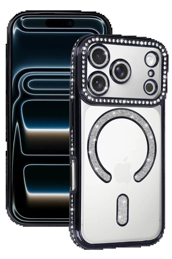 Apple iPhone 17 Pro Max Joke Simli Magneticsafe Kılıf - Siyah-(5796) - Image 1