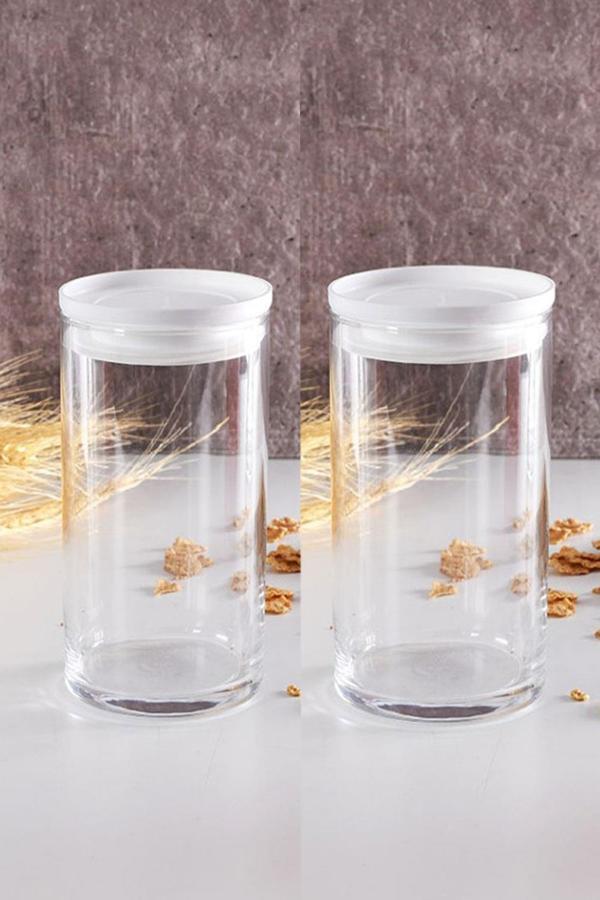 Paşabahçe 43736 Breakfast Club 2 li  Kavanoz Beyaz Kapaklı 730 cc - Image 1