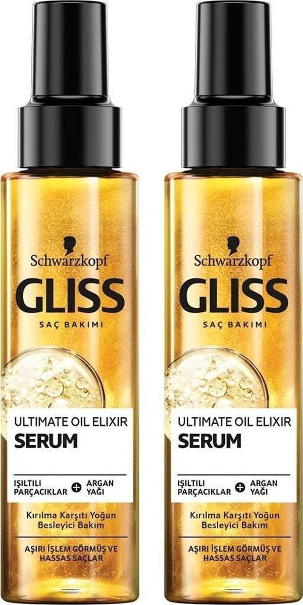 Gliss Ultimate Oil Elixir Besleyici Bakım Serumu 100 ml 2'li - Image 1