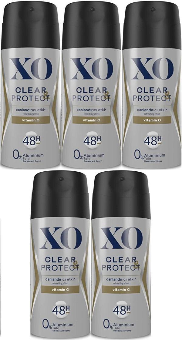 XO Deodorant 150ML Men-Erkek Clear & Protect (5 Li Set) - Image 1