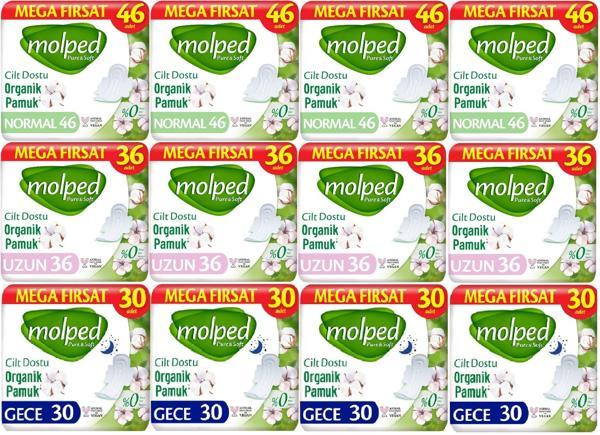 Molped Pure&Soft Hijyenik Ped Avantaj PK Normal 184 + Uzun 144 + Gece 120 Toplam : 448 Adet - Image 1