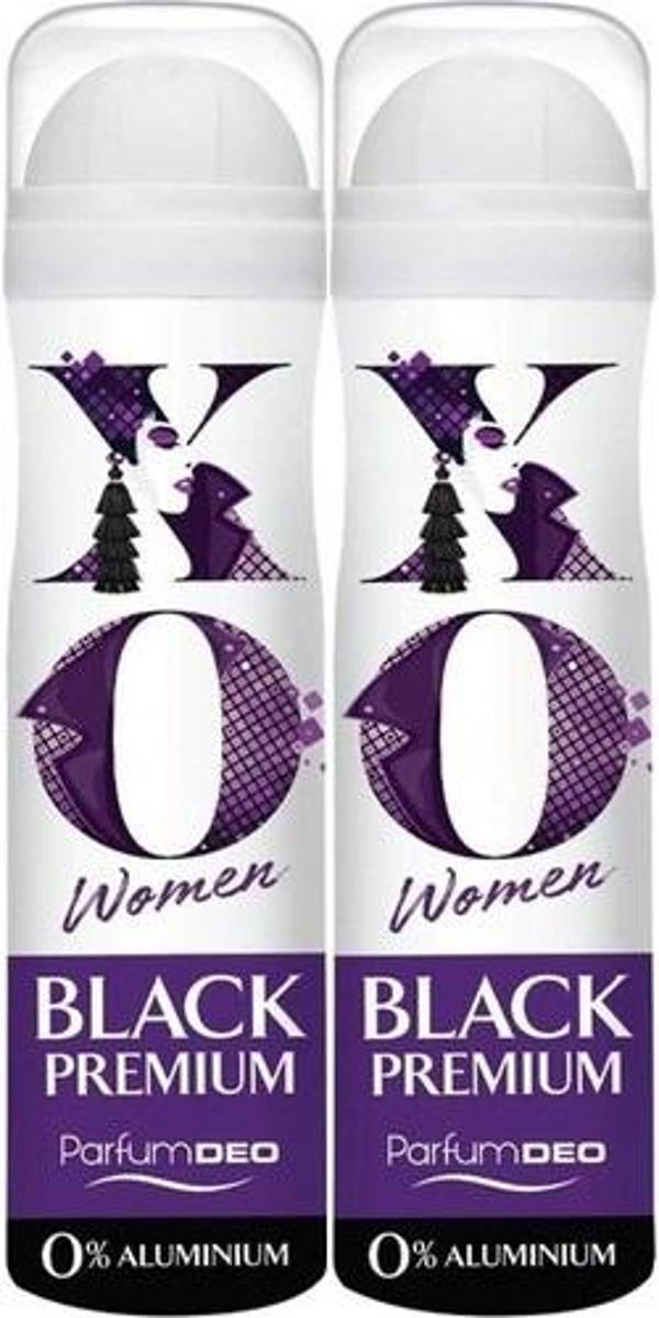 XO Deodorant 150ML Women-Kadın Black Premium (2 Li Set) - Image 1