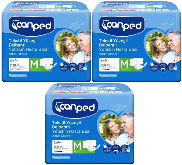Canped Hasta Bezi Yetişkin Bel Bantlı Tekstil Yüzey M - Orta - Medium 54 (3PK*18) - Image 1