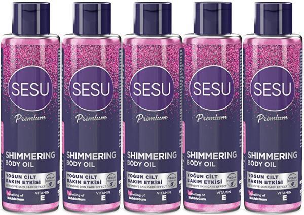 Sesu Simli Cilt Bakım Yağı 150ML (Shımmering Body Oıl) (5 Li Set) - Image 1
