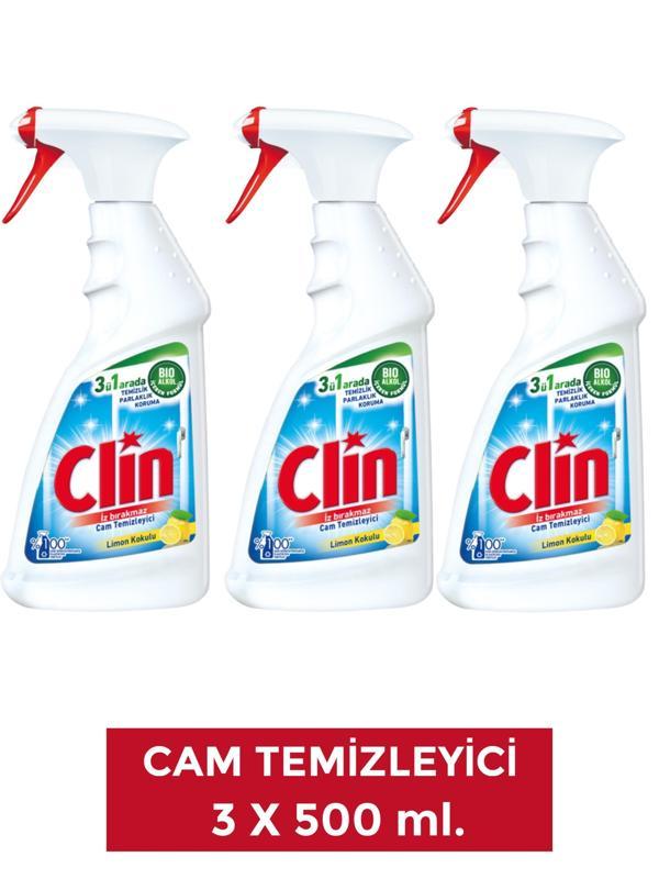 Clin 3 Adet Limon Cam Yüzey Temizleyici 500 ml - Image 1