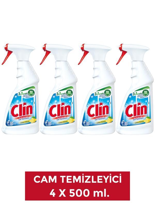 Clin 4 Adet Limon Cam Yüzey Temizleyici 500 ml - Image 1