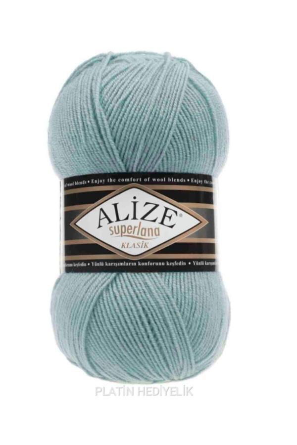 Alize ( 5 Adet ) Superlana Klasik 463 Mint El Örü Iplikleri Yelek Hırka Ipi Atkı Kazak Ipliği - Image 1