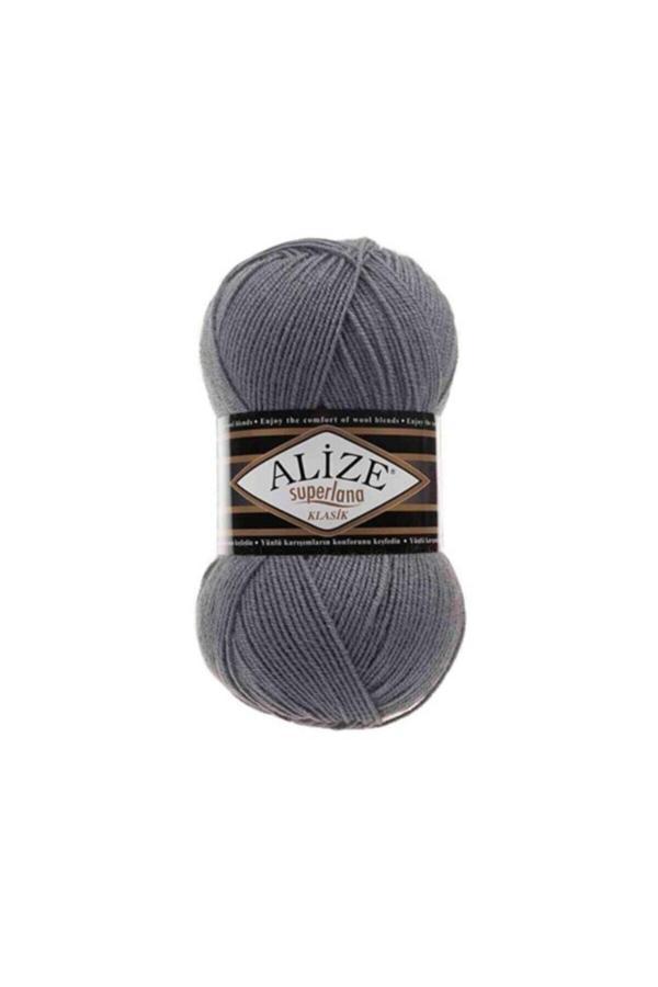 Alize ( 5 Adet ) Superlana Klasik 87 Kömür Gri El Örgü Iplikleri Yelek Hırka Ipi Atkı Kazak Ipliği - Image 1