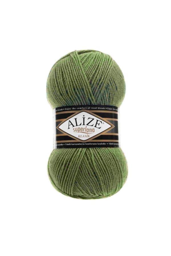 Alize ( 5 Adet ) Superlana Klasik 620 Zeytin El Örgü Iplikleri Yelek Hırka Ipi Atkı Kazak Ipliği - Image 1