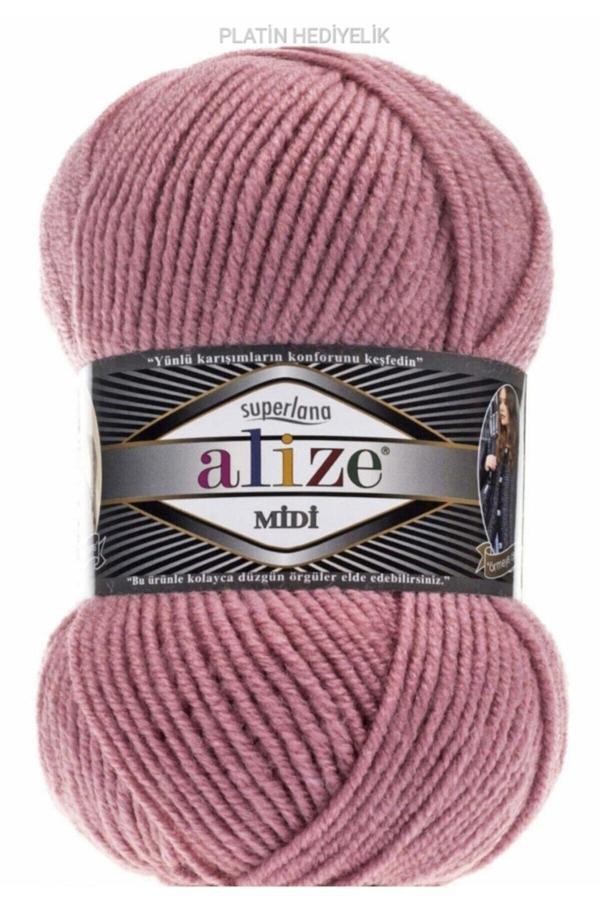 Alize ( 5 Adet ) Superlana Midi 204 El Örgü Iplikleri Yelek Hırka Ipi Atkı Kazak Ipliği - Image 1