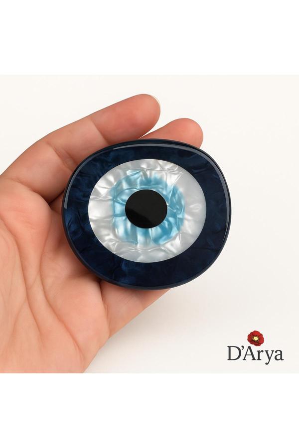 Darya Dd473 Lacivert Nazar Boncuğu Saç Mandal Toka (6 Cm) - Image 1