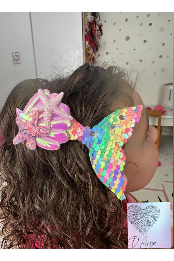 Darya Dd70 Renkli Yanar Döner Deniz Kızı Kız Çocuk Toka - Image 1