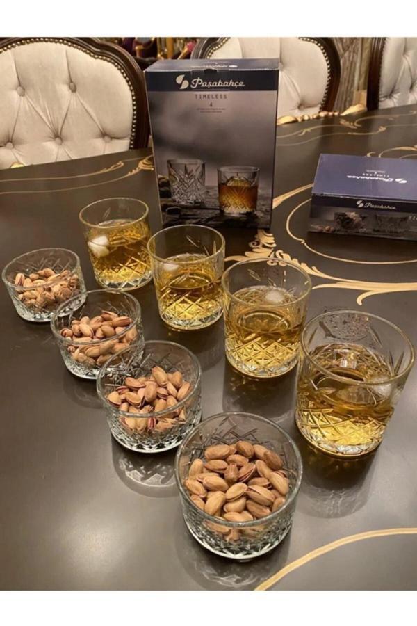 8 Parça Timeless Viski Seti - 4 Viski Bardağı 4 Çerezlik Kase 530040 52810 - Image 1