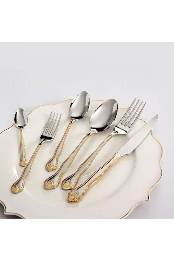 ROYAL MADEMOISELLE Diana 36 Parça Kaşık Çatal Bıçak Takımı - Gold - Image 1