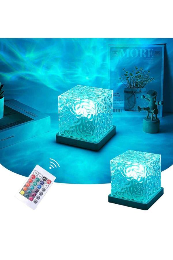 Menuzer Kuzey Işıkları Lambası, Led Okyanus Dalgası Projektör Işığı, Uzaktan Kumandalı 16 Renk Kademeli - Image 1