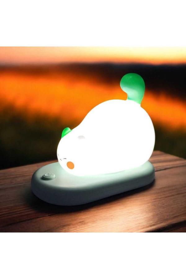 Menuzer Dokunmatik Sevimli Pati Kedi Modelli Usb Şarjlı Led Karikatür Silikon Gece-Masa Lambası - Image 1