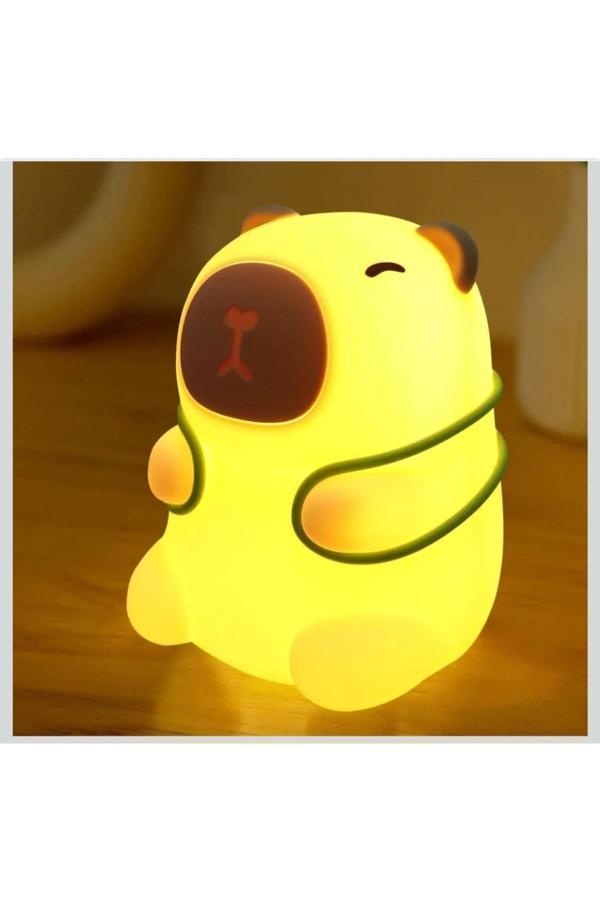 Enzer Capibara Lamba, Kısılabilir Ve Zamanlama İle Dokunmatik, Usb Şarjlı Silikon Gece Lambası - Image 1