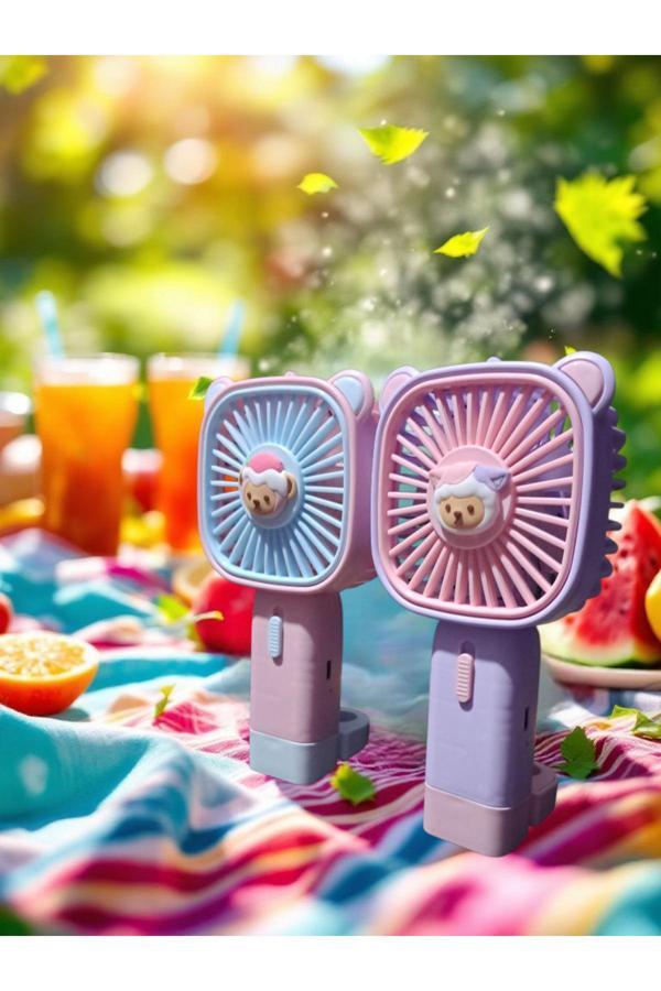 Menuzer Mini El Ve Masa Fanı(Mavi & Yeşil & Pembe & Mor) - Image 1