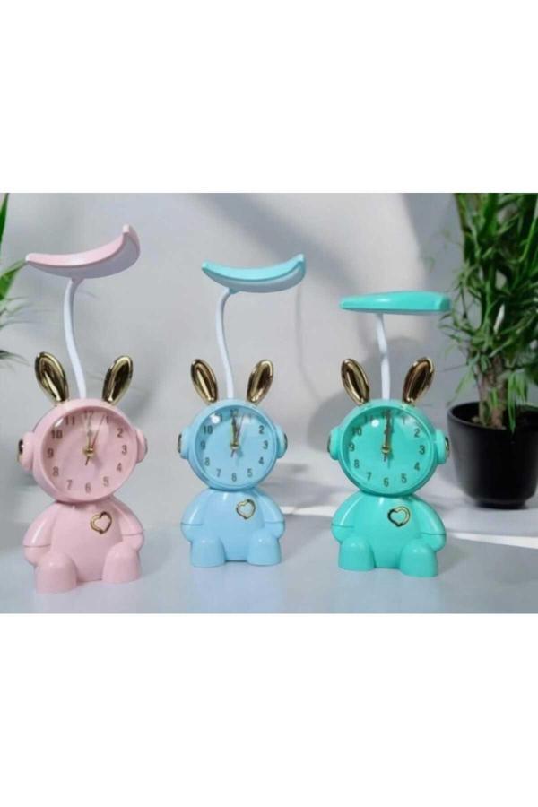 Menuzer Tavşan & Ayıcık Şirin Saatli Çocuk Masa Ve Gece Lambası - Image 1