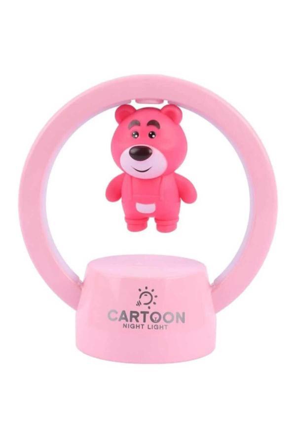 Menuzer Uzaylı Ayıcıklı Şirin Tasarımlı Çember Çocuk Masa Lambası - Image 1