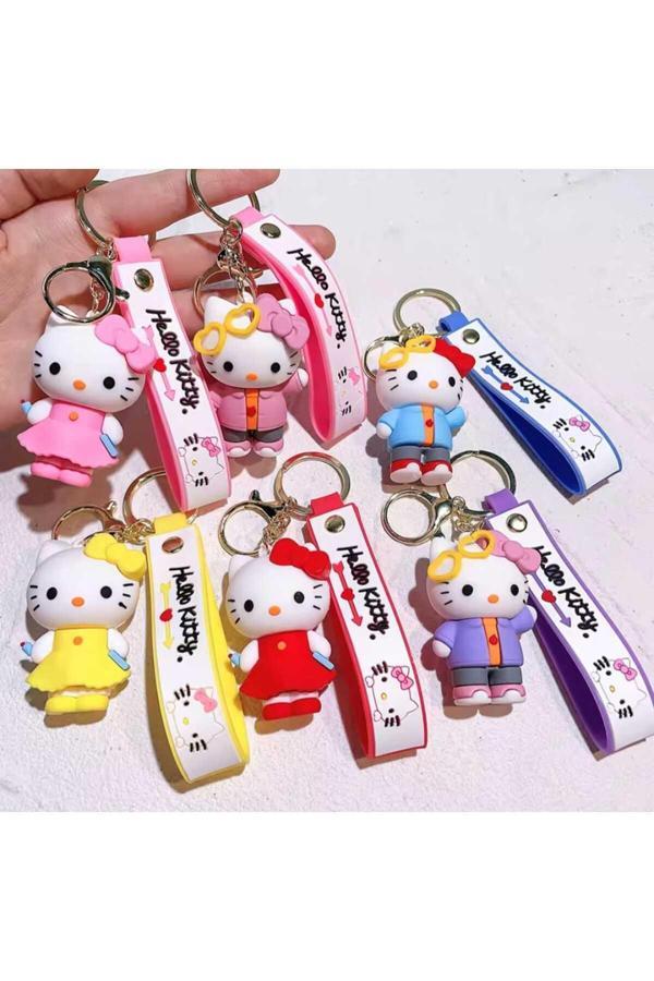 Menuzer Sevimli Karakterler Hello Kittyler Silikon Anahtarlık & Çanta Aksesuarlı - Image 1