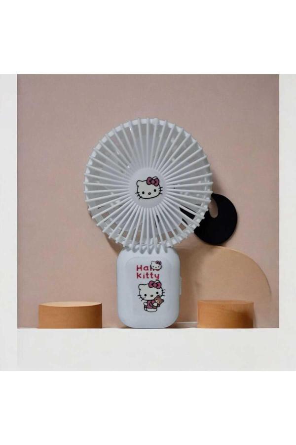 Menuzer Small Sanrıo Mini Çok Renkli Sevimli Karakterler Mini El Fanı(Beyaz) - Image 1