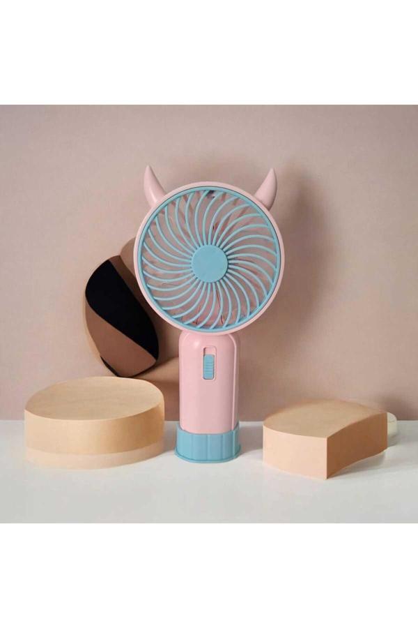 Menuzer Lıght Işıklı Hız Kademeli Mini Fan(Pembe) - Image 1