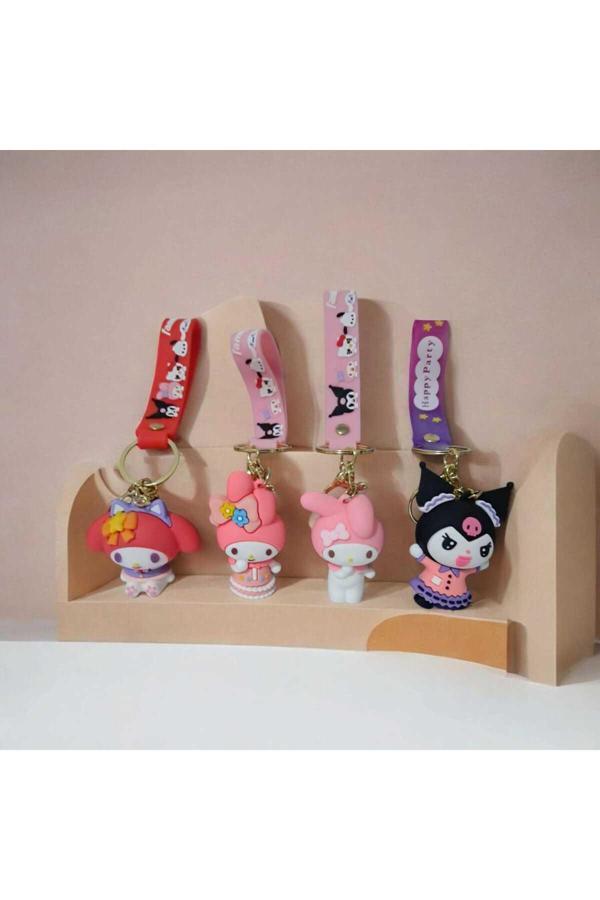 Menuzer Sevimli Karakterler Silikon Tasarımlı Kız Çocuk Anahtarlık & Çanta Aksesuarlı - Image 1