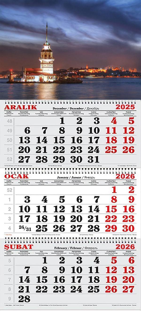 2026 Yılı Gemici Takvimi-Gece Işıkları ve Kız Kulesi - Image 1