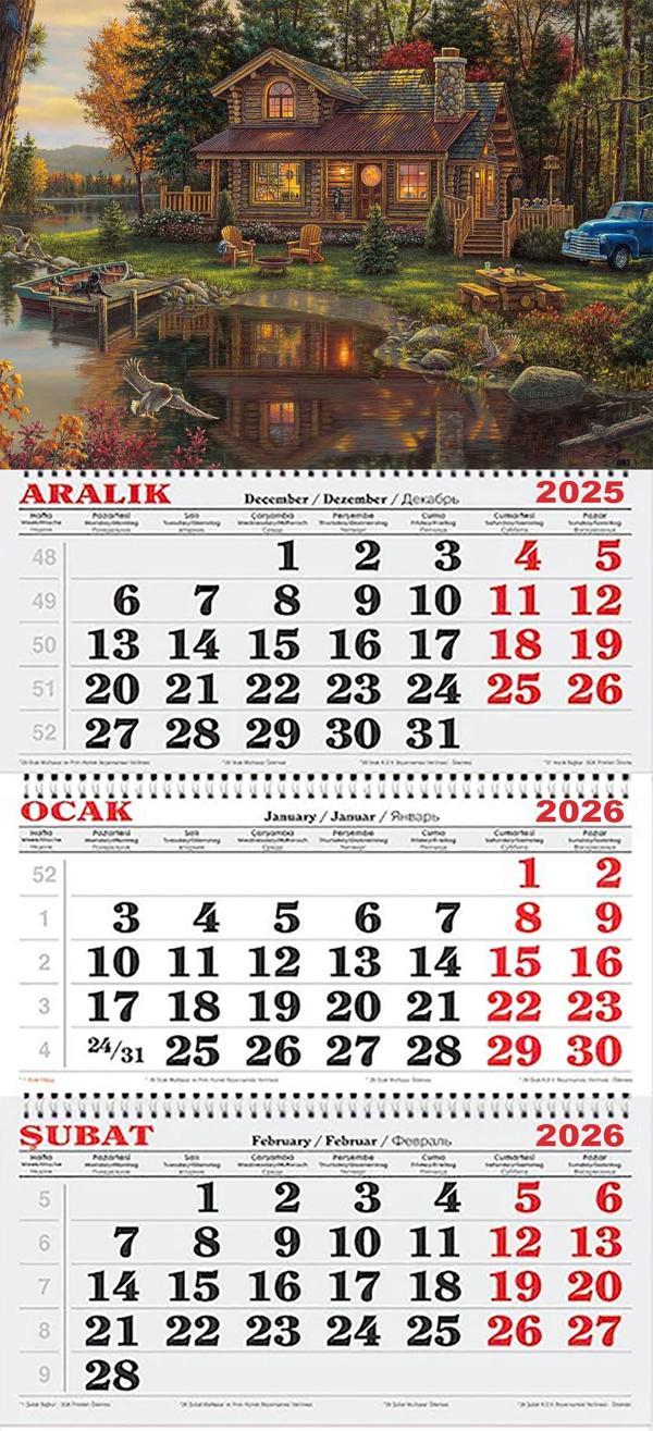 2026 Yılı Gemici Takvimi-Huzurlu Göl Manzarası Eşliğinde Sonbahar - Image 1