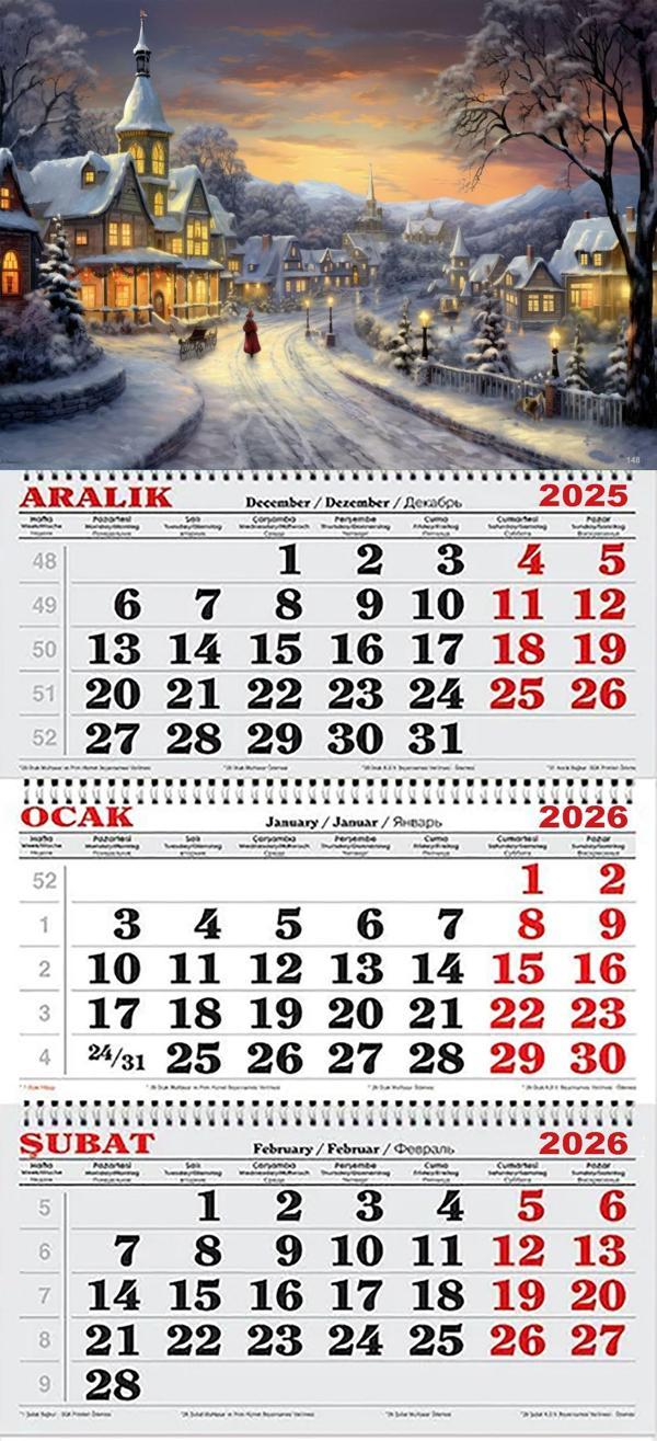 2026 Yılı Gemici-Kasabada Kış ve Ev Işıkları - Image 1