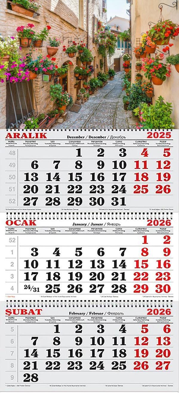 2026 Yılı Gemici Takvimi-Çiçekli Yol Spello/İTALYA - Image 1