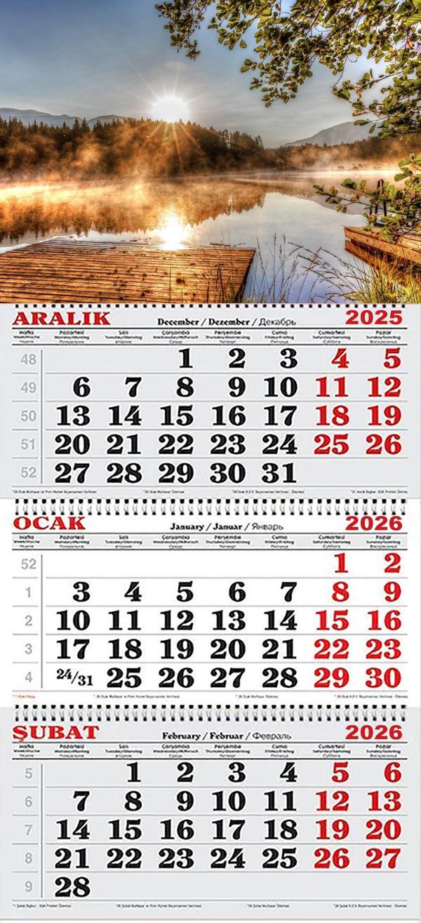 2026 Yılı Gemici Takvimi- Gölde Gündoğumu - Image 1