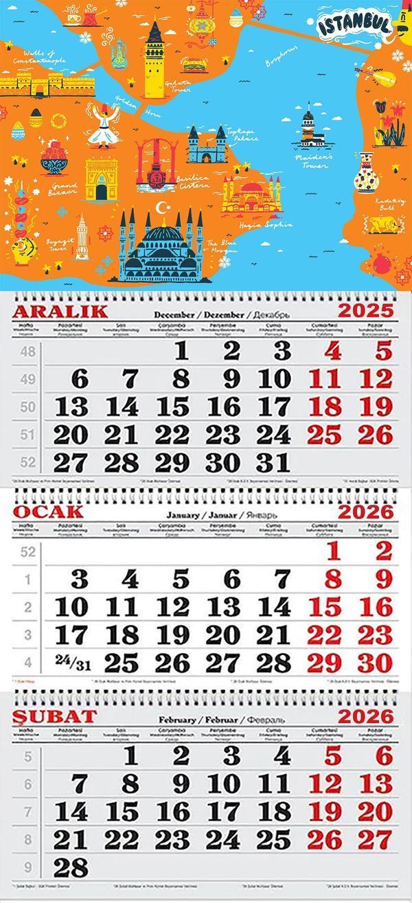 2026 Yılı Gemici Takvimi-İstanbul Turistik Haritası - Image 1