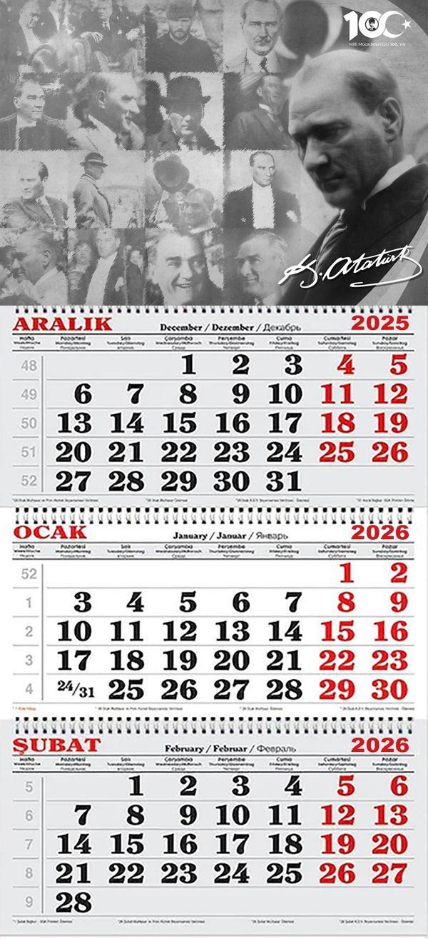 2026 Yılı Gemici Takvimi ---ATATÜRK'TEN PORTRE KARELER - Image 1