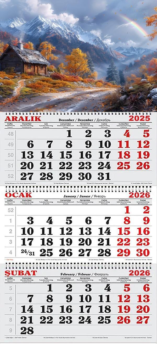 2026 Yılı Gemici Takvimi- Fırtınalı Sonbahar ve Dağlar - Image 1