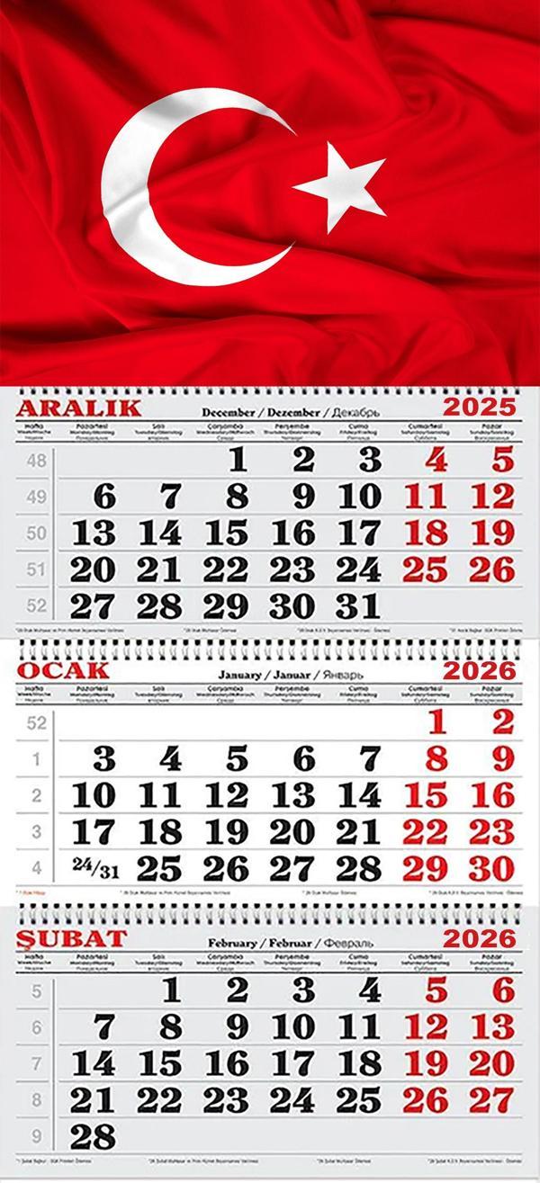  2026  Yılı Gemici Takvimi ---TÜRK BAYRAĞI - Image 1