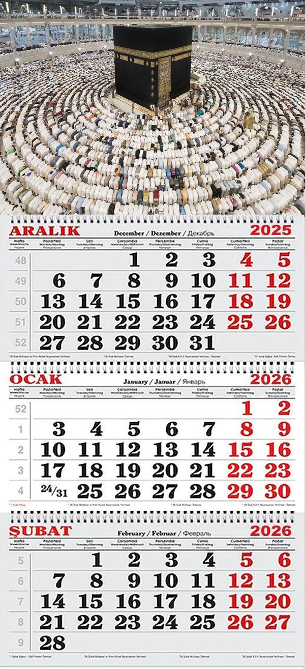 2026 Yılı Gemici Takvimi-Kâbe ve Secde Eden Hacılar - Image 1