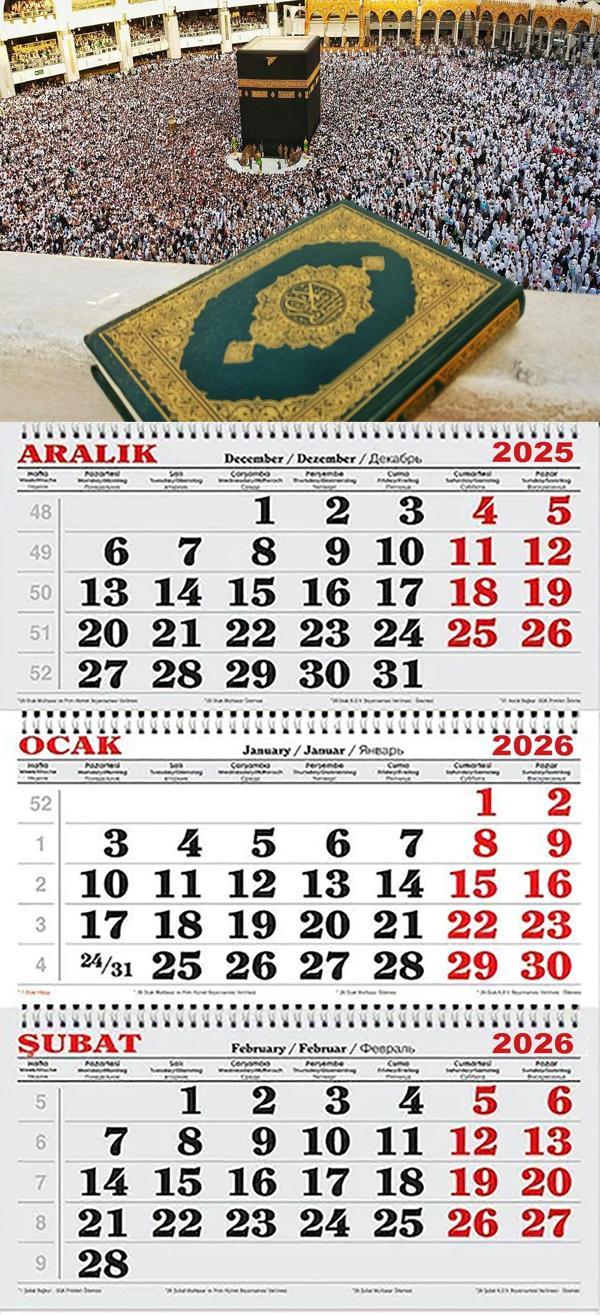 2026 Yılı Gemici Takvim-Kabe ve Kutsal Kitabımız Kuran-Kerim - Image 1