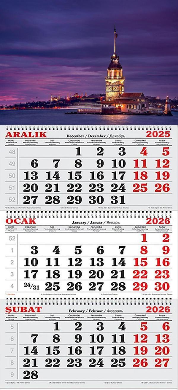 2026 Yılı Gemici Takvim-Kız Kulesi ve İstanbul Işıkları - Image 1