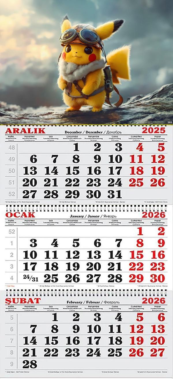 2026 Yılı Gemici Takvimi- Pikachu - Image 1